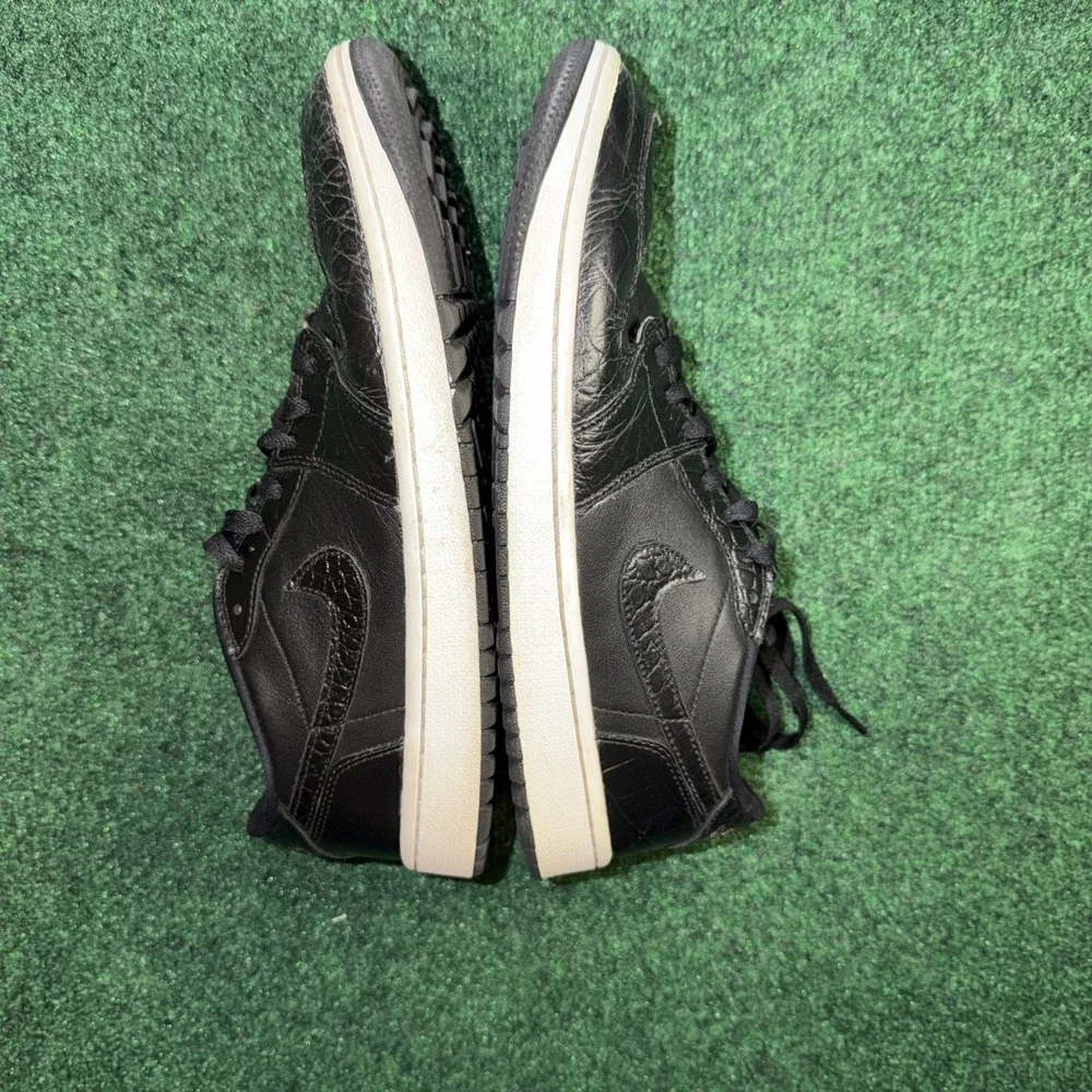 Nike Air Jordan Retro 1 Low G Golf Black Croc Skin Mens Size 10